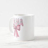 Pink Heart Mama Bow Design Moederdag Koffiemok (Voorkant links)