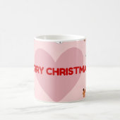 Pink Heart Merry Christmas Coffee Mok met Festiv (Center)
