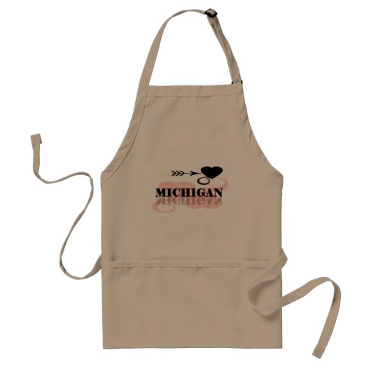 Pink Heart Michigan Standaard Schort (Voorkant)