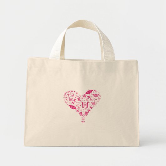 pink heart mini tote bag (Voorkant)