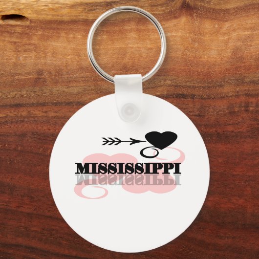 Pink Heart Mississippi Sleutelhanger (Voorkant)