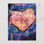 Pink Heart Mixed Media Collage Briefkaart (Voorkant)