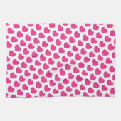 Pink Heart Modern Sweet Love Notes Fun Theedoek (Horizontaal)