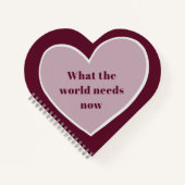 Pink Heart Motivatie Quote Maroon Notitieboek (Voorkant)