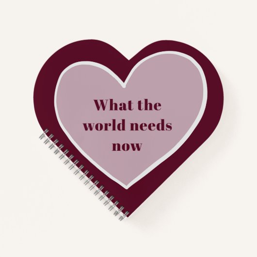 Pink Heart Motivatie Quote Maroon Notitieboek (Voorkant)