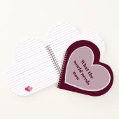 Pink Heart Motivatie Quote Maroon Notitieboek (Binnen)