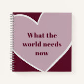 Pink Heart Motivatie Quote Maroon Notitieboek (Voorkant)