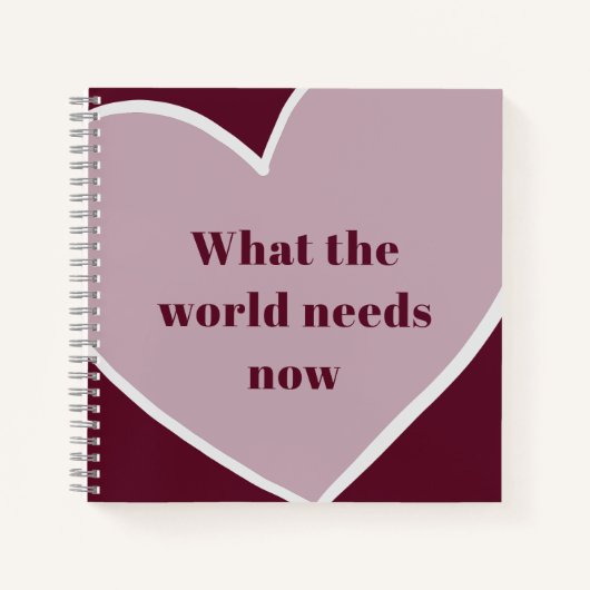 Pink Heart Motivatie Quote Maroon Notitieboek (Voorkant)