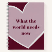 Pink Heart Motivatie Quote Maroon Notitieboek (Voorkant)
