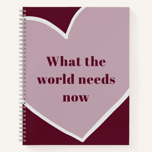 Pink Heart Motivatie Quote Maroon Notitieboek (Voorkant)