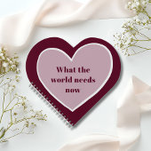 Pink Heart Motivatie Quote Maroon Notitieboek