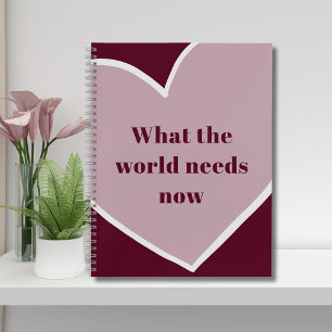 Pink Heart Motivatie Quote Maroon Notitieboek