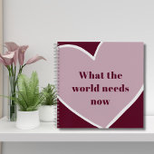 Pink Heart Motivatie Quote Maroon Notitieboek