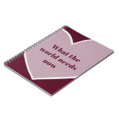Pink Heart Motivatie Quote Maroon Notitieboek (Linkerzijde)