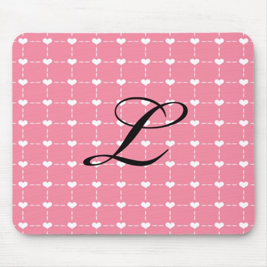 Pink Heart Mousepad Muismat (Voorkant)