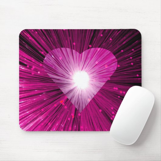 Pink Heart mousepad Muismat (Met muis)