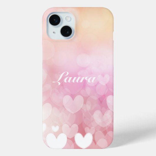 Pink Heart Name Case-Mate iPhone Case (Achterkant)