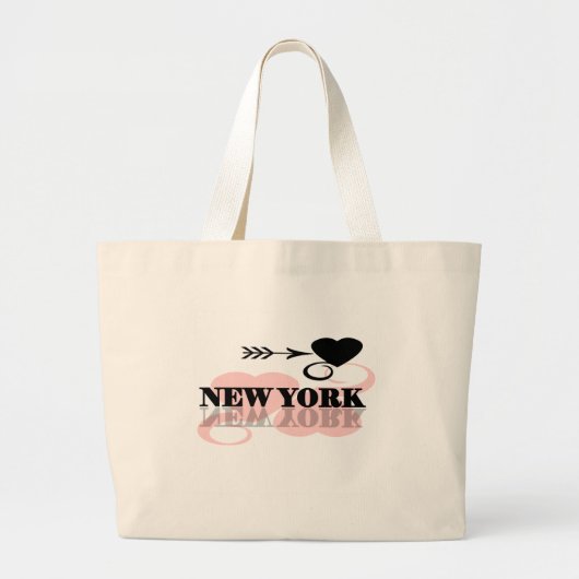 Pink Heart New York Grote Tote Bag (Voorkant)