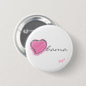 Pink Heart Obama Button (Voorkant /achterkant)