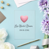 Pink heart pastel retro bridal shower date boho te acryl uitnodigingen (Insitu (Huwelijk))