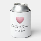 Pink heart pastel retro bridal shower date boho te blikjeskoeler (Blikje Voorkant)