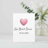 Pink heart pastel retro bridal shower date boho te briefkaart (Staand voorkant)