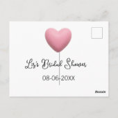 Pink heart pastel retro bridal shower date boho te briefkaart (Achterkant)