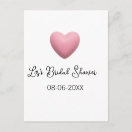 Pink heart pastel retro bridal shower date boho te briefkaart