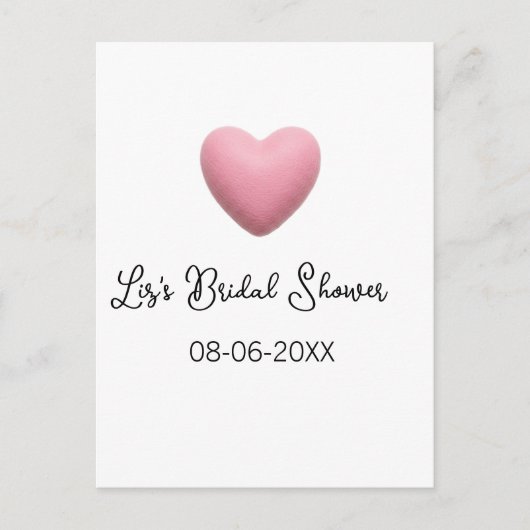 Pink heart pastel retro bridal shower date boho te briefkaart (Voorkant)