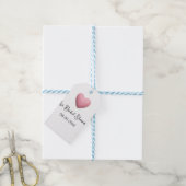 Pink heart pastel retro bridal shower date boho te cadeaulabel (Met Touw)