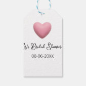Pink heart pastel retro bridal shower date boho te cadeaulabel (Achterkant)