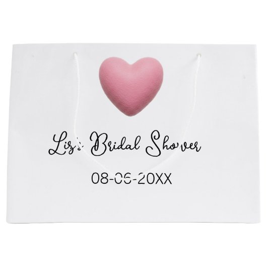 Pink heart pastel retro bridal shower date boho te groot cadeauzakje (Voorkant)