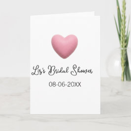Pink heart pastel retro bridal shower date boho te kaart