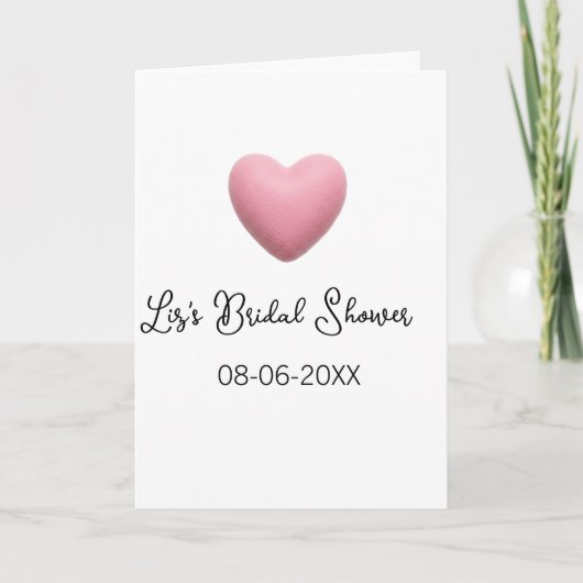 Pink heart pastel retro bridal shower date boho te kaart (Voorkant)