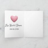 Pink heart pastel retro bridal shower date boho te kaart (Binnen)