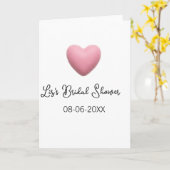 Pink heart pastel retro bridal shower date boho te kaart (Gele Bloem)