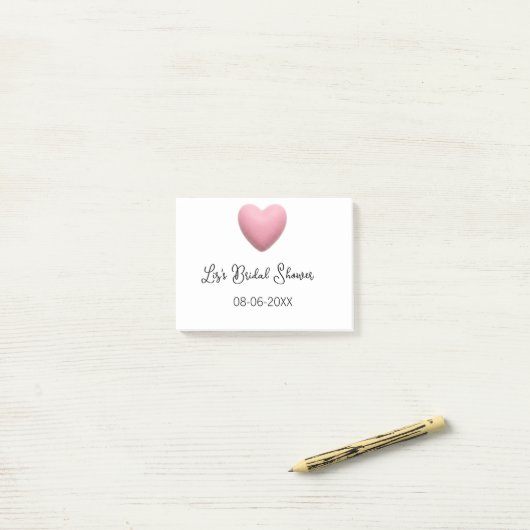 Pink heart pastel retro bridal shower date boho te post-it® notes (Op bureau)