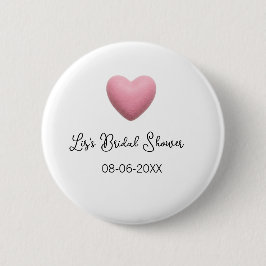 Pink heart pastel retro bridal shower date boho te ronde button 5,7 cm
