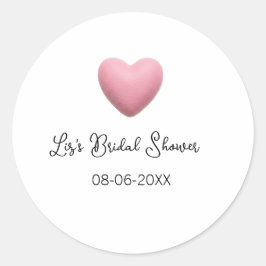 Pink heart pastel retro bridal shower date boho te ronde sticker