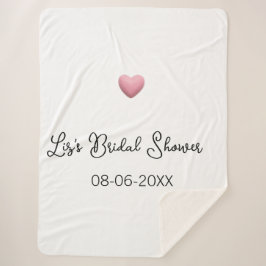 Pink heart pastel retro bridal shower date boho te sherpa deken