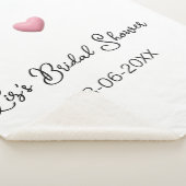 Pink heart pastel retro bridal shower date boho te sherpa deken (3/4)