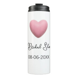 Pink heart pastel retro bridal shower date boho te thermosbeker
