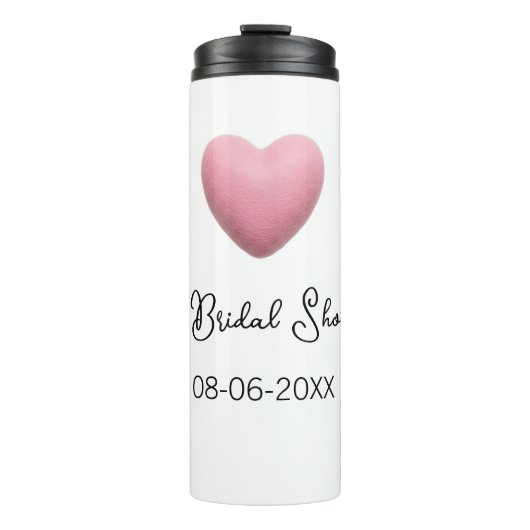 Pink heart pastel retro bridal shower date boho te thermosbeker (Voorkant)
