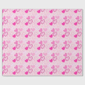 Pink Heart Pattern Cute Romantic  Cadeaupapier (Vlak)