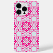 Pink Heart Pattern iPhone14 Hoesje met naam (Achterkant)