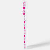 Pink Heart Pattern iPhone14 Hoesje met naam (Achterkant / Links)