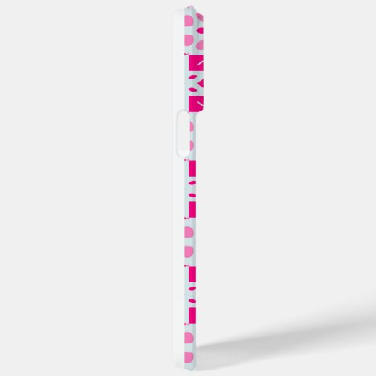 Pink Heart Pattern iPhone14 Hoesje met naam (Achterkant / Rechts)