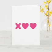 Pink Heart Pattern Love Card Kaart (Gele Bloem)