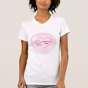 Pink Heart Paw Dog Mom T-shirt