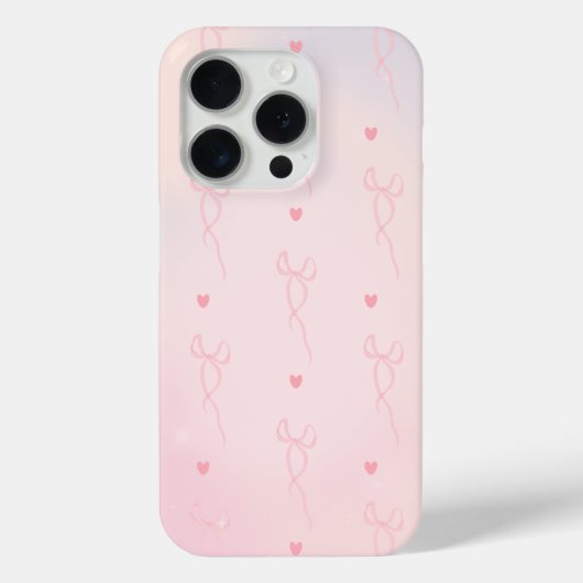Pink Heart Pink Bow Case-Mate iPhone Case (Achterkant)